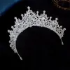 Crystal Flower Crown Bridal Wedding Tiaras and Crowns for Women Silver Color Hair Jewelry Party Bride Headpiece Gift 240311