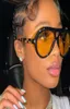 Solglasögon kvinnor 2022 varumärkesdesigner överdimensionerade nyanser 90 -talets retro svart gula pilot solglasögon lady uv400 strandögonium3350024
