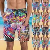 Traje de baño vintage de los años 90 para hombre, pantalones con estilo con estampado de grafiti, pantalones cortos hasta la rodilla, bañadores sueltos con cordón, ropa de playa hawaiana Y078 #