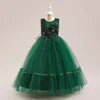 Dulce rosa vino verde joya vestidos del desfile de la niña vestidos de niña de las flores cumpleaños de la niña / vestidos de fiesta faldas de todos los días para niñas ropa para niños SZ 2-10 D326196