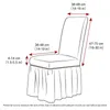 3D Seersucker Chair Cover Long Skirt Chair Covers for Dining Room Wedding el Banquet Stretch Spandex Home Decor High Back 240313