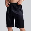 Été hommes maison solide soie Satin pyjamas Shorts pyjamas boxeurs courts bas de nuit vêtements de nuit confortables vêtements de nuit 32H2 #