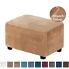 Stol täcker sammet elastisk ottoman pall slipcovers super mjuk rektangel fotstöd omslagbar sovrum vardagsrum fotpall