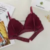 Camisoles réservoirs mince Style français Bralette dentelle sans fil Triangle tasse femmes Lingerie doux soutien-gorge sous-vêtements sans couture profond V filles