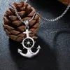 Chains Fashion Punk Vintage Men's Pirate Anchor Pendant Trendy Hip Hop Stainless Steel Necklace Jewelry Rudder Caribbean