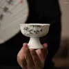 Cups Saucers Hand-Painted Porcelain Teacup Black Bamboo Design Large Capacity Single Cup For Chinese Tea Ceremony Multiple Styles Available