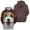 Animaux chiens Jack Russell Terrier heureux 3D sweats à capuche imprimés unisexe pulls drôle chien à capuche décontracté survêtement de rue f8b9 #