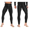 mens Sexy Glossy Semi-through Skinny Pants Leggings Trouser Yoga Exercise Running Fitn Sports Workout Dance Swimming Costume t2V9#