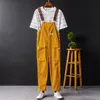 2023 Summer Men Bib Pants Solid Color Casual Jumpsuits Women Streetwear Joggers Multi Pockets Fi Suspenders last Overall I6f8#