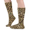 Dames Sokken Cheetah Animal Trendy Kousen Zwart Goud Luipaard Print Stijlvol Herfst Antislip Dames Skateboard Zacht