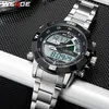 Reloj de pulsera WEIDE con pantalla Digital para hombre, reloj deportivo de lujo, militar, con correa de acero inoxidable, reloj de pulsera de cuarzo, reloj Masculino 2855