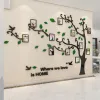 Autocollants 3D Miroir d'arbre autocollant acrylique pour décalage mural DIY FAMILLE PHOTO PHOTO PHOTOR BRANCH PVC Mall Stickers Mural Art Home Decor