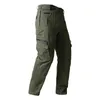 Pantalon cargo tactique cott pour hommes Pantalon multi-poches en plein air Pantalon droit décontracté en vrac Alpinisme Randonnée Jogger O2pn #