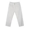 ins summer drape wide-leg new cropped pants white jeans men's loose straight Korean pants baggy jeans wide leg jeans b9Sk#
