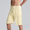 Zijde Heren Pyjama Shorts Pyjamabroek Nachtkleding Thuis Zomer Slaap Nachtkleding Effen Korte Satijn Comfortabele Boxers d61p #