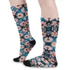 Chaussettes marron marguerite pour femme et homme, bas rétro imprimé Floral, confortables, antidérapants, pour l'extérieur, hiver