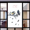 Raamstickers Decoratieve raamfolie Privacy Schattig Vogel Gebrandschilderd glas Geen lijm Statische kleeftint 14