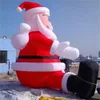 10m 32.8ft high Outdoor Games Festival Decor Inflatable Santa claus Sitting Christmas Father Character Balloon With Blower