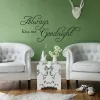 Stickers Always Kiss Me Goodnight Quotes Wall Stickers for Bedroom Decor Home Decoration Diy Vinyl Decals Mural Art Black