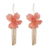 Orecchini a bottone 2024 Moda esagerata Fiore acrilico Lungo gancio floreale per le donne Ragazze Beach Wedding Party Jewellery