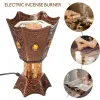 Bruciatori di incenso elettrico bruciatore arabico bakhoor incenso diffusatore di metallo elettrico censer cottura bruciatore oud per meditazione spa yoga