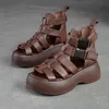 Hip Sumtal Sandal kobiety puste oddychające sandały grube podeszwa damskie buty wysokie top buty rzymskie 240228