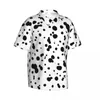 Camicie casual da uomo Camicia da spiaggia con stampa a macchie dalmata Camicia da spiaggia con puntini animali maschili Design estivo a maniche corte Camicette oversize alla moda Regalo