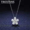 Anhänger Halsketten Tbestone 2024 Neue Kamelie 0,5 ct Moissanit Diamant 925 Sterling Silber Anhänger Halskette Frauen SchmuckC24326