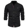 Men's Casual Shirts Men White Tops Cotton Linen Blouses Long Sleeve V-neck Shirt Social Business Slim Formal Top Male Clothing