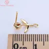 Ohrstecker (2233)6PCS 12x8MM 24K Gold Farbe Messing Blatt Blätter Hochwertige Diy Schmuck Erkenntnisse Zubehör