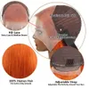 Gingembre Orange350 13x4 dentelle frontale droite brésilienne perruques de cheveux humains pré plumé couleur perruques de cheveux humains pour les femmes