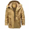 Осень/зима новое высококачественное термопальто мужское дышащее ветрозащитное пальто с несколькими карманами толстая теплая куртка с капюшоном l4m1#