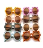 summer Baby sunglasses matte glasses Kids fashion eyeglasses Tide round frame vintage Mocha color glasse UV400 goggle children2521137