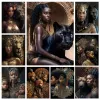 Stitch African Family 5D DIY Diamond Painting Woman And Beast Leopard Hound Dog Full Round Mosaic Embroidery Rhinestones Cross Stitch