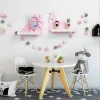 Racks Nordic Wooden Wall Shelf Crown Swan Shelf Girl Pink Children's Room Decoration Wall Mount Bathroom Wall Shelf Home Decor