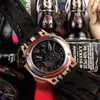 Orologi da uomo Movimento a catena Excalibur Automatico Cassa da 46 mm Cinturino in caucciù con doppia ruota volante Tecnologia perforata per ottenere B2O0