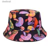 Hoeden met brede rand Emmerhoeden Kleurrijke paddestoelen felle kleuren dromerige bucket caps mannelijke en vrouwelijke hiphop mysterieuze bucket caps C24326