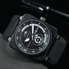 2024 BELLER MENS WOMEN BR WRISTWATCHES MENオートマチックメカニカルウォッチベルブラウンレザーブラックロスラバーリストウォッチギフト5757