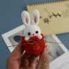 Tricot créatif au Crochet, décorations à suspendre en forme d'animal mignon, lapin de dessin animé pour porte-clés, décor de sac, produits de tricot finis à la main