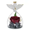 Wazony kreatywna okładka wazonu Little Angel z różą, biurowy salon róży dekoracja domu, świąteczne walentynki prezent różany