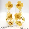 Exaggerated Drop Earrings African Gold Plated Copper Large Size Flower Dangle Eardrop Jewelry Accessories Anniversary Party Gift 240311