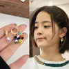 Hoop Earrings Color Asymmetric Beaded Niche Unique Exquisite Dopamine Pearl Western Style Female