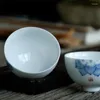 Xícaras pires porcelana pintada à mão xícaras de chá de lótus criativo copo mestre artesanal cerimônia de chá acessórios tradicionais chineses