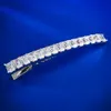 Wong Rain 100 925 Sterling Silver Emerald Cut 1CT Lab Sapphire Gemstone Women Barrettes Party Fine Hair Jewelry Gifts Wholesale 240311