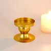 Candle Holders 1pc Classic Simple Stand Golden Geometric Round Holder Home European Style Iron Art Candlestick Showcase Decor