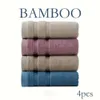 4PC Bamboo Set、Houehold Lightweight Hand Soft Skin-Frendly Face Towel、Home Bathroomのための普通の人物タオル、Supplie、29.53*13.39in、バスルーム