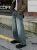 Syuhgfa Jeans dritti sfumati da uomo coreani Persality Colore solido Maschio Gambe larghe Pantaloni in denim Design di nicchia 2024 Spring Chic Y2ta #