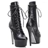 Dance Shoes Model visar PU Upper 15cm/6inch Women's Platform Party High Heels Pole Boots 021
