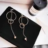 Orecchini a bottone stile coreano lunghi per le donne Due Aros rotondi Pendientes Orecchini con dichiarazione Moda Brincos Gioielli XE185