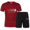Мужские спортивные костюмы Trapstar с принтом из двух предметов, брендовая футболка с коротким рукавом, шорты, повседневный спортивный комплект